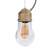 Függő lámpa 1951N, sárgaréz, ívelt üveg világos