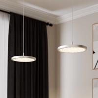 Quitani LED függőlámpa Gion, 2-lámpás, nikkel/tölgyfa