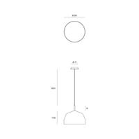 Bögre függőlámpa, krémfehér krómozott részletekkel Ø28cm