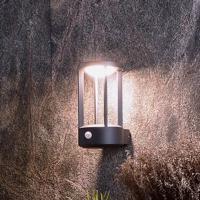 Érzékelős kültéri fali lámpa Albaldah, LED, sötétszürke