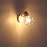 Fali világítás Luise fehér fa hatású foglalattal