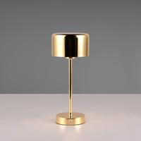 Jeff LED-es újratölthető asztali lámpa, sárgaréz, magasság 30 cm, fém