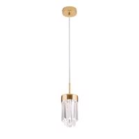 LED függő lámpa Prism, kristályüveg, Ø10 cm, arany