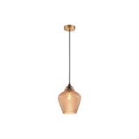 Lindby Drakar függőlámpa, 1fl, borostyán, Ø 22cm