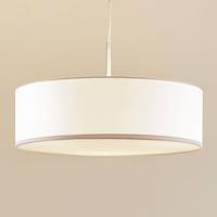 Lindby függőlámpa Sebatin, Ø 40 cm, fehér, szövet, E27