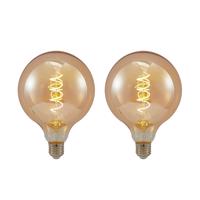 Lucande LED E27 G125 4W 1800 K dimm borostyán 2-es