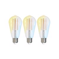 LUUMR Smart LED, E27, ST64, 7W, ZigBee, Tuya, világos, 3 darabos szett