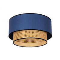 Mennyezeti lámpa Boho, rattan, textil, bézs/dzseki