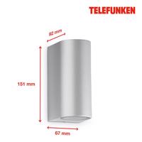 Telefunken Murcia LED külső fali világítás, ezüst